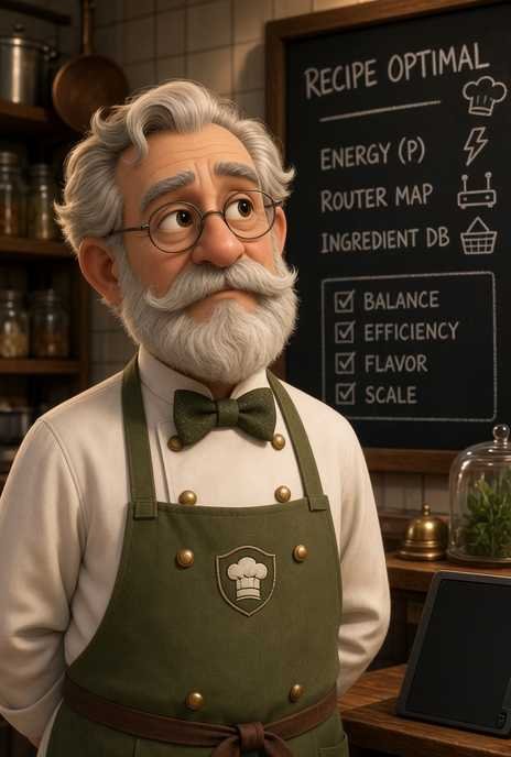 Professor Roux, the illustrated GP Guardian chef mascot